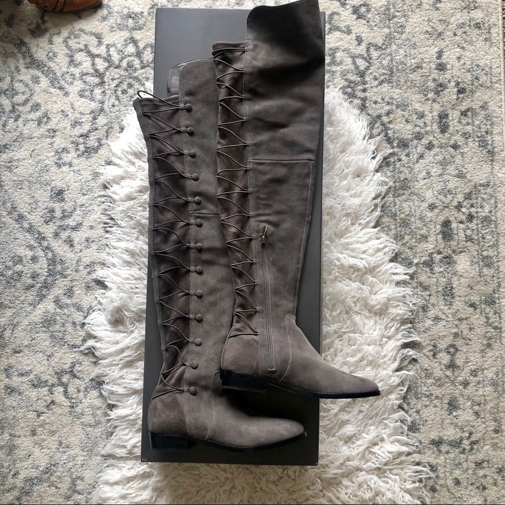 Vince Camuto Gray OTK Boots- new with box